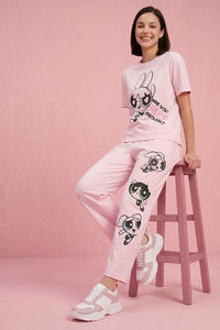 Zivame Power Puff Knit Cotton Loungewear Set - Barely Pink — thumbnail 1